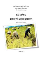 Bài giảng kinh tế nông nghiệp