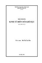 Bài giảng kinh tế biến đổi khí hậu