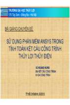 Sử dụng phần mềm ansys trong tính toán kết cấu công trình thuỷ lợi thuỷ điện