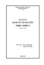 Bài giảng kinh tế tài nguyên thiên nhiên 1