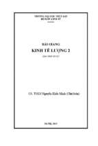 Bài giảng kinh tế lượng 2