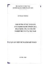 ảnh hưởng từ dự toán sản xuất kinh doanh tới kết quả hoạt động của các doanh nghiệp nhỏ và vừa việt nam