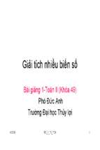 Bài giảng giải tích nhiều biến