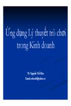 ứng dụng lý thuyết trò chơi trong kinh doanh