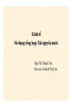 Bài giảng kinh tế sử dụng tổng hợp tài nguyên nước
