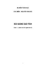 Bài giảng giải tích.