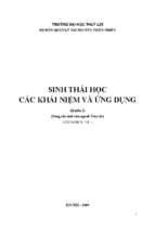 Sinh thái học các khái niệm và ứng dụng