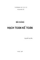 Bài giảng hoạch toán kế toán