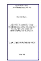 ảnh hưởng của kiểm soát nội bộ tới hiệu lực quản lý tài chính đại học vùng tại việt nam   nghiên cứu trường hợp đại học thái nguyên