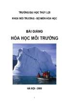 Bài giảng hóa học môi trường