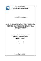 Quản lý nhà nƣớc về an toàn thực phẩm trên địa bàn thành phố quảng ngãi tỉnh quảng ngãi