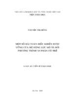 Một số bài toán điều khiển được vững của hệ động lực mô tả bởi phương trình vi phân có trễ