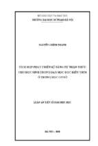 Tích hợp phát triển kĩ năng tự nhận thức cho học sinh trong dạy học đọc hiểu văn bản tự sự ở thcs