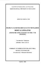Tư tưởng thân dân trong văn học trung đại việt nam từ thế kỉ x đến hết thế kỉ xvii tt tiếng anh