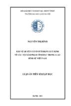 Bảo vệ quyền con người bằng quy định về các tội xâm phạm tình dục trong luật hình sự việt nam