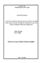 Năng suất sinh sản của lợn nái có 1.4 giống vcn ms15 và sức sản xuất thịt của một số tổ hợp lợn lai có 1.8 giống vcn ms15 ở tỉnh thừa thiên huế tt