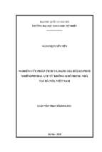 Nghiên cứu phân tích và đánh giá rủi ro phơi nhiễm phthalate từ không khí trong nhà tại hà nội, việt nam