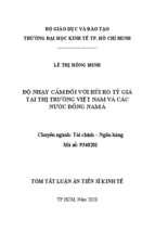 độ nhạy cảm đối với rủi ro tỷ giá tại thị trường việt nam và các nước đông nam á tt