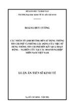 Các nhân tố ảnh hưởng đến sử dụng thông tin chi phí và những tác động của việc sử dụng thông tin chi phí đến kết quả hoạt động   nghiên cứu tại các doanh nghiệp miền nam việt nam