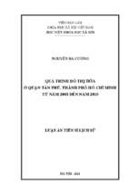 Quá trình đô thị hóa ở quận tân phú, thành phố hồ chí minh từ năm 2003 đến năm 2015