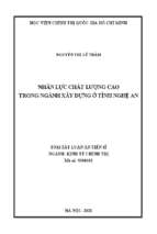 Nhân lực chất lượng cao trong ngành xây dựng ở tỉnh nghệ an tt