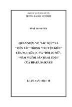 Quan niệm về sắc dục  và  tiền tài  trong  truyện kiều của nguyễn du và  đời du nữ ,  năm người đàn bà si tình  của ihara saikaku