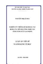 Nghiên cứu thống kê đánh giá tác động của tiến bộ công nghệ vào tăng năng suất lao động