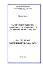 Cấu trúc sở hữu và hiệu quả hoạt động của các doanh nghiệp có vốn nhà nước đầu tư tại việt nam