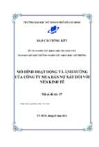 Mô hình hoạt động và ảnh hưởng của công ty mua bán nợ xấu đối với nền kinh tế