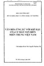 Văn hóa ứng xử với khí hậu của cư dân ven biển miền trung việt nam