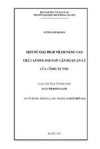 Một số giải pháp nhằm nâng cao chất lượng đội ngũ cán bộ quản lý của công ty vdc