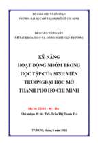 Kỹ năng hoạt động nhóm trong học tập của sinh viên trườngđại học mở thành phố hồ chí minh