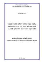 Nghiên cứu xử lý nước thải chứa phóng xạ bằng vật liệu hấp phụ chế tạo từ khoáng bentonit tự nhiên