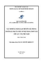 Xác định tác động lan truyền giá trong chuỗi giá trị của một số mặt hàng thuỷ sản chủ lực của việt nam