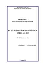 Lý do chọn trường đại học mở tp.hcm để học cao học