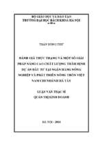 đánh giá thực trạng và một số giải pháp nâng cao chất lượng thẩm định dự án đầu tư tại ngân hàng nông nghiệp và phát triển nông thôn việt nam chi nhánh hà tây.