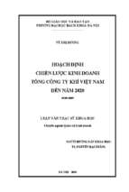 Hoạch định chiến lược kinh doanh tổng công ty khí việt nam đến năm 2020