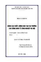 Nâng cao chất lượng đào tạo tại trường cao đẳng kinh tế công nghiệp hà nội