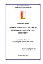 Giải pháp nâng cao giá trị thương hiệu vinacafé biên hòa – vcf đến năm 2015