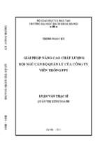 Giải pháp nâng cao chất lượng đội ngũ cán bộ quản lý của công ty viễn thông fpt