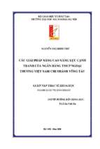 Các giải pháp nâng cao năng lực cạnh tranh của ngân hàng tmcp ngoại thương việt nam chi nhánh vũng tàu