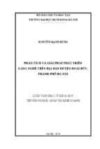 Phân tích và giải pháp phát triển làng nghề trên địa bàn huyện hoài đức, thành phố hà nội.