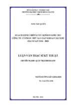 Hoạch định chiến lược kinh doanh cho công ty cổ phần chế tạo giàn khoan dầu khí giai đoạn 2014 2020.