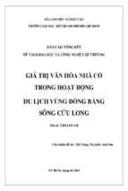 Giá trị văn hóa nhà cổ trong hoạt động du lịch vùng đồng bằng sông cửu long