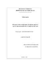 ứng dụng công nghệ thông tin trong quản lý các doanh nghiệp vừa và nhỏ tại việt nam.