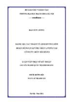 đánh giá các nhân tố ảnh hưởng đến hoạt động quản trị chất lượng tại công ty giấy bãi bằng