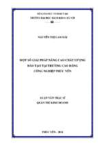 Một số giải pháp nâng cao chất lượng đào tạo tại trường cao đẳng công nghiệp phúc yên