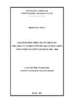 Giải pháp phát triển nguồn nhân lực cho công ty cổ phần thương mại và phát triển công nghệ xây dựng giai đoạn 2015 – 2018.