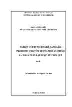 Nghiên cứu in vitro khả năng làm probiotic cho tôm sú của một số chủng bacillus phân lập được từ trùn quế