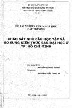 Khảo sát nhu cầu học tập và bổ sung kiến thức sau đại học ở tp hồ chí minh